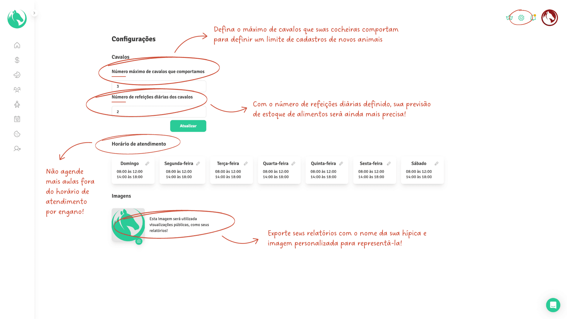 Funcionalidade - Configurações Configurações