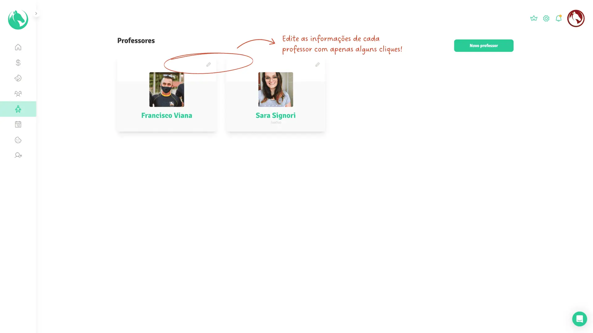 Funcionalidade - Professores Professores